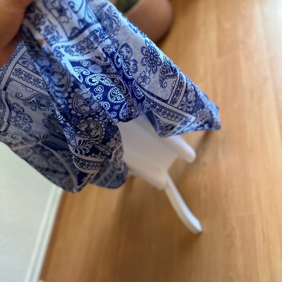 Royal blue bandana long sleeve maxi dress NWTS ✨ size large length 57” - Picture 9 of 10